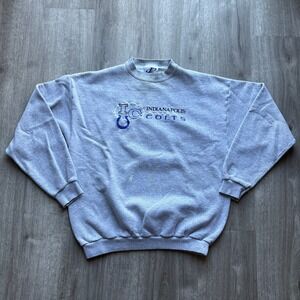 Vintage Indianapolis Colts Logo Athletic Sweatshirt Mens L Gray NFL Football